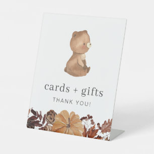 Teddy Bear Pumpkin - 1. Geburtstag - Karten + Gesc Sockelschild