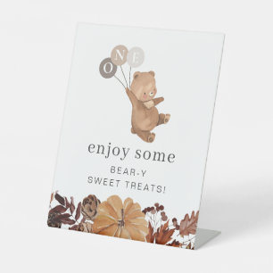 Teddy Bear Pumpkin - 1. Geburtstag - Süße Leckerei Sockelschild