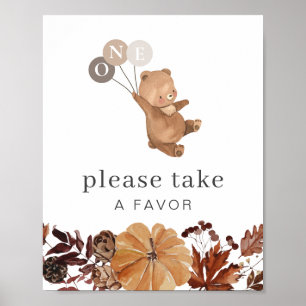 Teddy Bear Pumpkin - 1. Geburtstag - Zeichen der G Poster