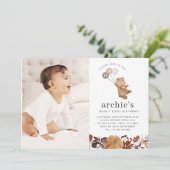 Teddy Bear Pumpkin - Einladung zum 1. Geburtstag F (Stehend Vorderseite)