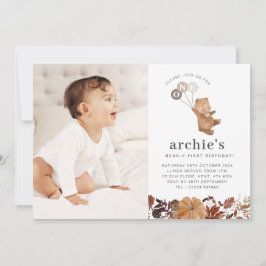 Teddy Bear Pumpkin - Einladung zum 1. Geburtstag F