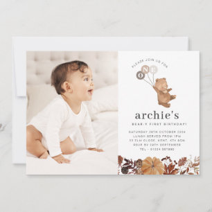 Teddy Bear Pumpkin - Einladung zum 1. Geburtstag F