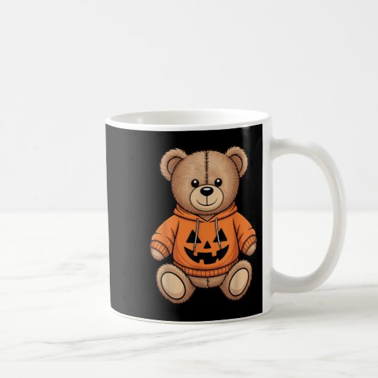 Teddy Bear Pumpkin Graphic Fall Halloween Kaffeetasse (Rechts)