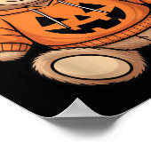 Teddy Bear Pumpkin Graphic Fall Halloween Poster (Ecke)