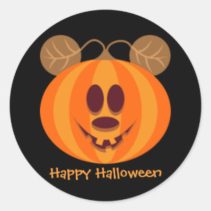 Teddy Bear Pumpkin Happy Halloween Stickers