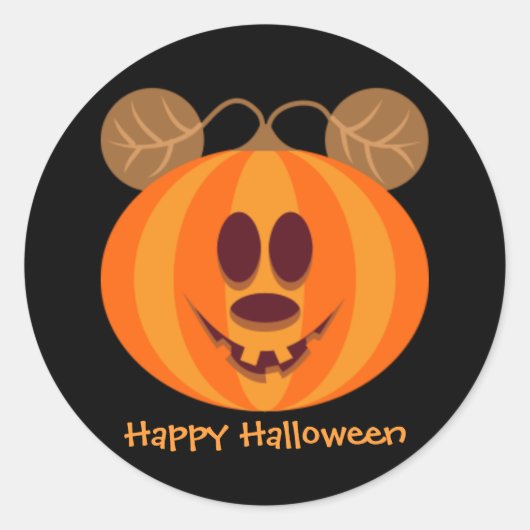 Teddy Bear Pumpkin Happy Halloween Stickers (Vorderseite)