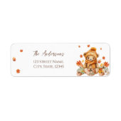 Teddy Bear & Pumpkins Baby Dusche Rücksendeadresse (Vorne)