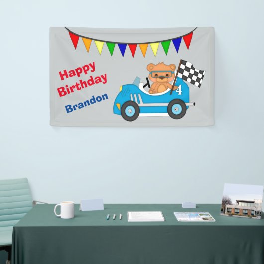 Teddy Bear Race Birthday Party Banner (Messeveranstaltung)