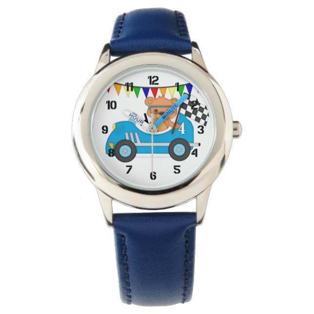 Teddy Bear Race Car Armbanduhr (Vorderseite)