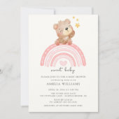 Teddy Bear Rainbow Baby Shower Einladung (Vorderseite)