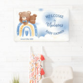 Teddy Bear Rainbow Boys Babydusche Banner (Insitu)