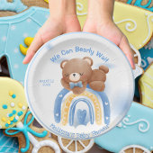 Teddy Bear Rainbow Boys Babydusche Pappteller