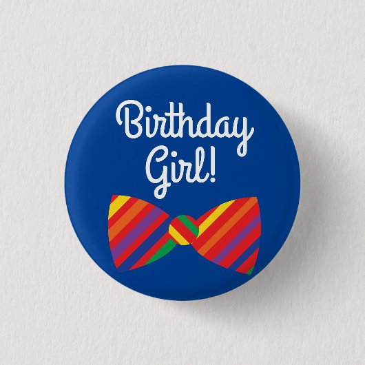 Teddy Bear Rainbow Niedlich 1. Geburtstag Party Button (Vorderseite)