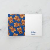 Teddy Bear Rainbow Niedlich 1. Geburtstag Party Karte (Innenseite)