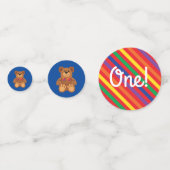 Teddy Bear Rainbow Niedlich 1. Geburtstag Party Konfetti (Vorderseiten)