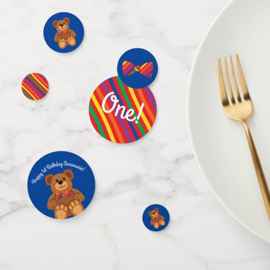 Teddy Bear Rainbow Niedlich 1. Geburtstag Party Konfetti (Gruppe)