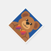 Teddy Bear Rainbow Niedlich 1. Geburtstag Party Serviette (Ecke)