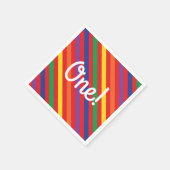 Teddy Bear Rainbow Niedlich 1. Geburtstag Party Serviette (Ecke)