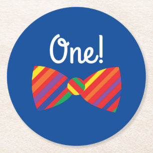 Teddy Bear Rainbow Niedlich Kid's Geburtstagsparty Runder Pappuntersetzer