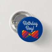 Teddy Bear Rainbow Niedlich Kindergeburtstag Party Button (Vorne & Hinten)