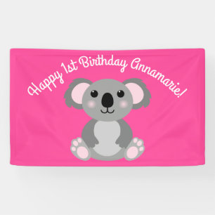 Teddy Bear Rainbow Niedliches 1. Geburtstags-Party Banner
