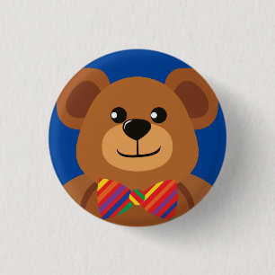 Teddy Bear Rainbow Niedliches 1. Geburtstags-Party Button