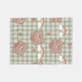 Teddy Bear & Rainbow Sherpa Blanket Fleecedecke (Vorderseite (Horizontal))