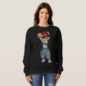 Teddy Bear Rap Lover Bekleidung Männer Frauen Sweatshirt (Vorne ganz)