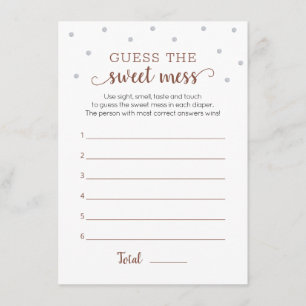 Teddy Bear rät die Sweet Mess Game Card Begleitkarte