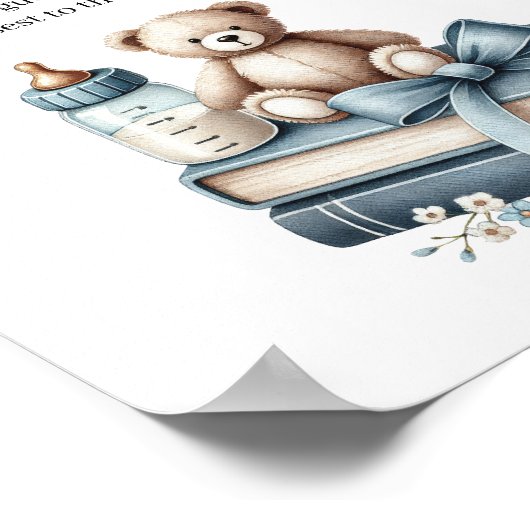 Teddy Bear rät wie viele Baby Showspielzeichen Poster (Ecke)