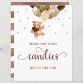 Teddy Bear rät, wie viele Candies Babydusche signi (Vorne/Hinten)