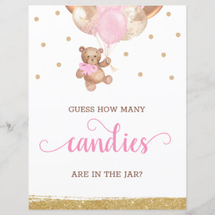 Teddy Bear rät, wie viele Candies Babydusche signi