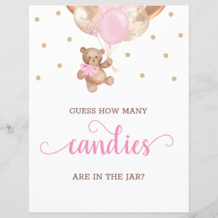 Teddy Bear rät, wie viele Candies Babydusche signi
