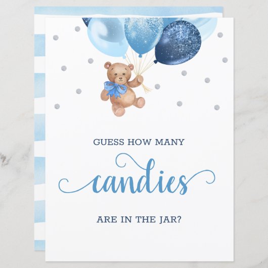 Teddy Bear rät, wie viele Candies im JAR-Zeichen s (Vorne/Hinten)