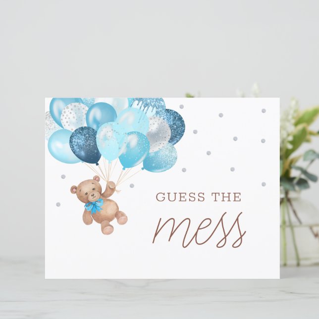 Teddy Bear Raten Sie das Mess Baby Dusche Windelsp (Stehend Vorderseite)
