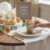 Teddy Bear Reading Book Watercolor Baby Shower  Pappbecher