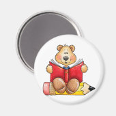 Teddy Bear Reading Magnet (Vorderseite/Rückseite)