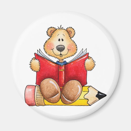 Teddy Bear Reading Magnet (Vorne)