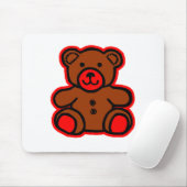 Teddy Bear Red Brown The MUSEUM Zazzle Geschenke Mousepad (Mit Mouse)