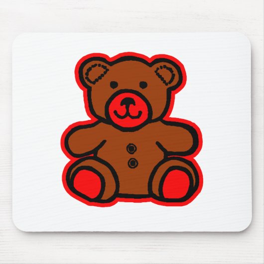 Teddy Bear Red Brown The MUSEUM Zazzle Geschenke Mousepad (Vorne)