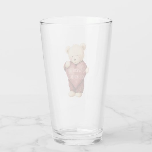Teddy Bear Red Heart Glas (Rückseite)