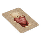 Teddy Bear Red Heart Gold Glitter Magnet (Rechte Seite)