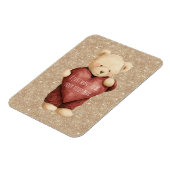 Teddy Bear Red Heart Gold Glitter Magnet (Linke Seite)