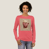 Teddy Bear Red Heart Gold Glitter Tri-Blend Shirt (Volle Vorderseite)