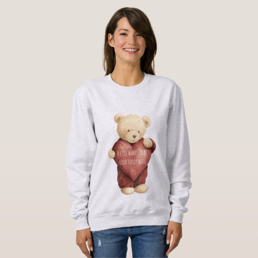 Teddy Bear Red Heart Sweatshirt (Vorne ganz)