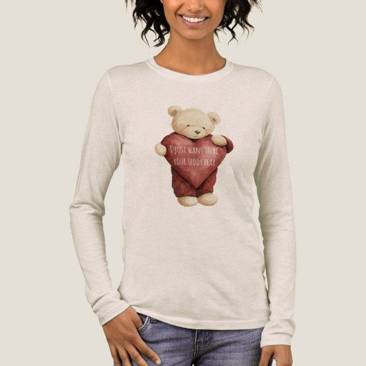 Teddy Bear Red Heart Tri-Blend Shirt (Vorderseite)