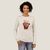 Teddy Bear Red Heart Tri-Blend Shirt (Volle Vorderseite)
