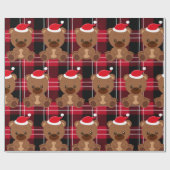 Teddy Bear Red Kariert Wrapping Paper Geschenkpapier (Flach)