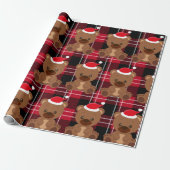 Teddy Bear Red Kariert Wrapping Paper Geschenkpapier (Ungerollt)