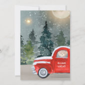 Teddy Bear Red Truck Winter Baby Dusche Einladung (Rückseite)